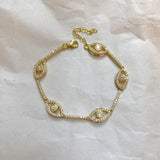 925 Silver | Tennis Bracelet with Stone-Embellished Eye Charm