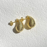 925 Silver | Striped Mini Teardrop Earrings