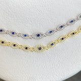 925 Silver | Dark Blue Stone Evil Eye Bracelet