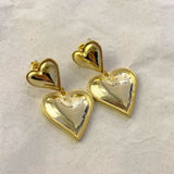 925 Silver | Double Heart Earrings