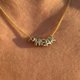 925 Silver | Unisex Custom Bubble Letter Necklace