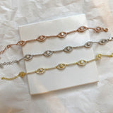 925 Silver | Tennis Bracelet with Stone-Embellished Eye Charm