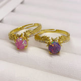 925 Silver | Colorful Round Opal Ring