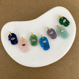 925 Silver | Natural Stone Hamsa (Fatima Hand) Necklaces