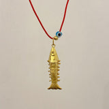 925 Silver | Red String Moving Fish Necklace (Luck & Prosperity)