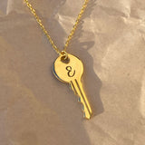 925 Silver | Unisex Custom Letter Key Necklace (Model-1, 3 Chain Options)