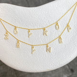 925 Silver | Dangling Stone Letter Custom Necklace