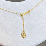 925 Silver | Adjustable Heart Pendant Slider Chain Necklace