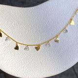925 Silver | Clear Heart and Charm Necklace