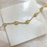 925 Silver | Tennis Bracelet with Stone-Embellished Eye Charm