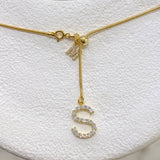 925 Silver | Custom Adjustable Slider Chain Necklace with Two Letters