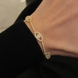 925 Silver | Tennis Bracelet with Stone-Embellished Eye Charm