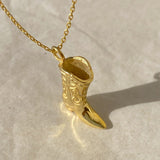 925 Silver | 3D Cowboy Boot Necklace