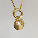 925 Silver | Nautical Necklace with Custom Letter and Pearl Charm