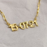 925 Silver | Custom Date Necklace with Paperclip Chain