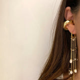 925 Silver | Genuine Pearl Dangling Earrings with Stone Detailing