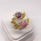 925 Silver | Sun Ring with Colorful Opal and Zircon Stone Detailing