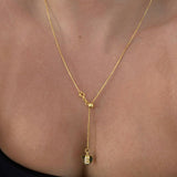 925 Silver | Adjustable Slider Chain Heart Necklace with Letter