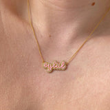 925 Silver | Custom Enamel Necklace with Stone in Your Chosen Color