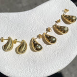 925 Silver | Striped Mini Teardrop Earrings