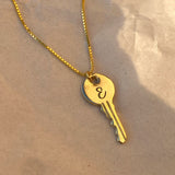 925 Silver | Unisex Custom Letter Key Necklace (Model-1, 3 Chain Options)