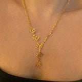 925 Silver | Hollow Letter Custom Y Chain Necklace