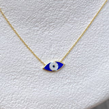 925 Silver | Dark Blue Enamel Eye Necklace