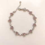 925 Silver | Pink Heart Bracelet