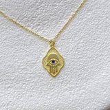 925 Silver | Dark Blue Stone Hamsa Necklace