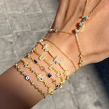 925 Silver | Multi Hamsa Bracelet with Stone Detailing