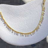 925 Silver | Dangling White Stone Bar Necklace