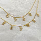 925 Silver | Dangling Stone Letter Custom Necklace