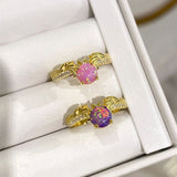 925 Silver | Colorful Round Opal Ring