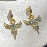 925 Silver | Large Phoenix Necklace with Stones (Model 1)