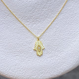 925 Silver | White Stone Hamsa Necklace