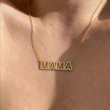 925 Silver | Custom Hollow Letter Necklace with Stone Detailing