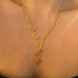 925 Silver | Hollow Letter Custom Y Chain Necklace