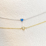 925 Silver | Minimal Opal Heart Bracelet