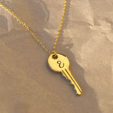 925 Silver | Unisex Custom Letter Key Necklace (Model-1, 3 Chain Options)