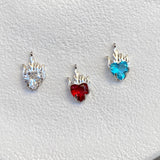 925 Silver | PHEAR Custom Colorful Stone Flaming Heart Necklace
