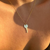 925 Silver | Unisex Custom Letter Key Necklace (Model-1, 3 Chain Options)