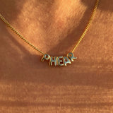 925 Silver | Unisex Custom Bubble Letter Necklace