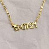925 Silver | Custom Date Necklace with Paperclip Chain
