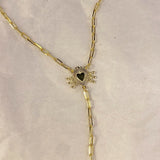 925 Silver | Y Chain Necklace with Heart Medallion